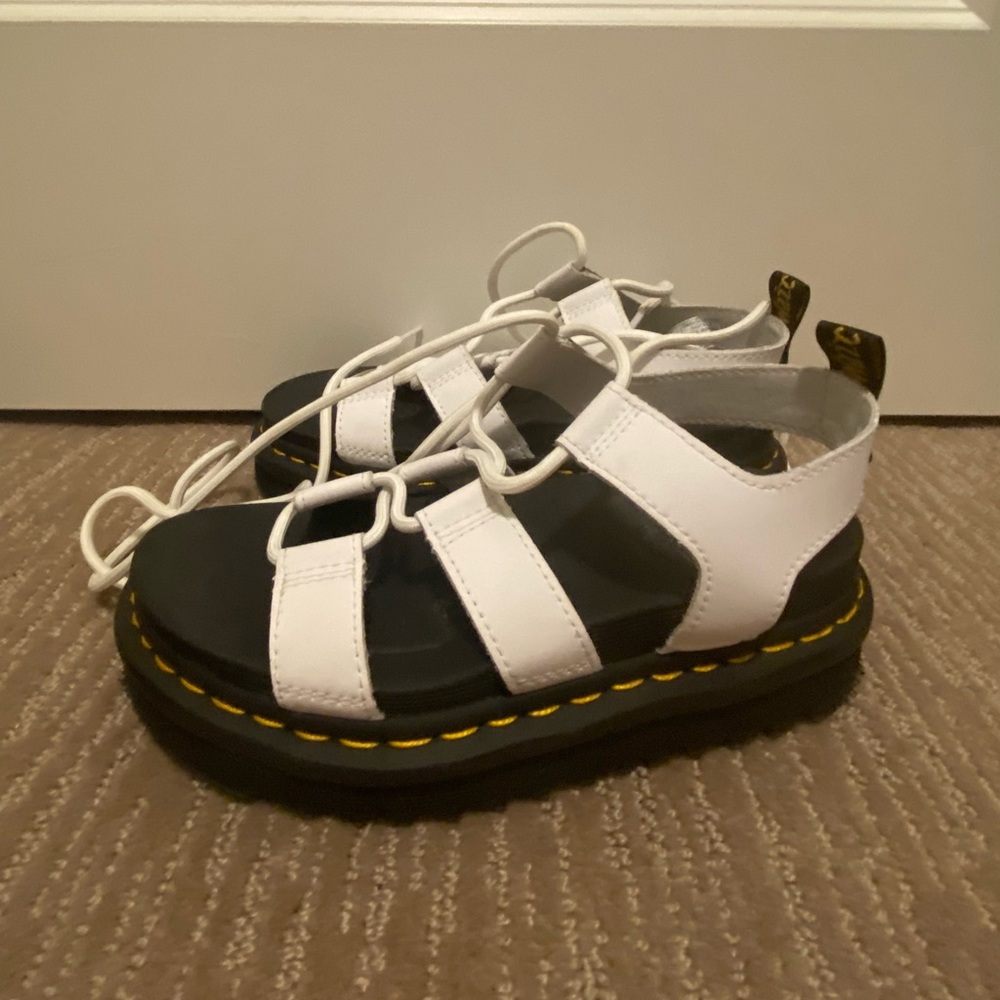 Doc Martens white platform gladiator lace up sandals women's size 5